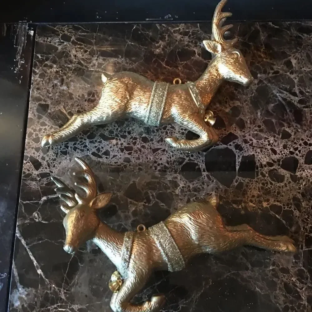 1 GOLDEN Leaping Reindeer Ornament!